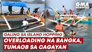 Overloading na bangkang galing sa island hopping, tumaob | GMA News Feed