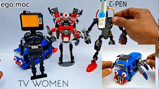 how to build Lego TAYO tvwonen DRONMAN c-pen titan speakerman skibiditoilet multiverse lego moc