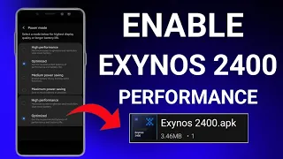 Enable Exynos 2400 Performance | Max FPS Fix Lag - No Root