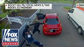 Disturbing video shows Connecticut homeowner fighting off attempted carjackers
