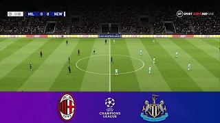 Milan vs Newcastle | UEFA Champions League 2023/24 • Realistic Full Match Gameplay [PES 2021]