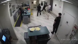 Video shows Washington County jail deputy attacking suspect during booking photo