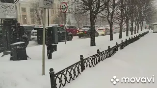 Хабаровск 16.02.2021. Метель и очень много снега.