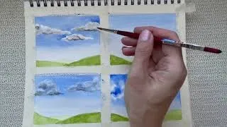 How to paint beautiful clouds in watercolor. Как нарисовать облака акварелью - четыре способа!