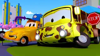 Tom-i autopesula - Buss Lily - Autolinnas 💧 Autode ja Veokite multikas lastele 🚓 🚒