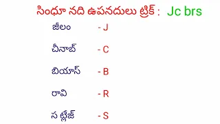 Ganga and sindhu upanadulu trick |Tributaries of Ganga and sindhu rivers |సింధూ మరియు గంగా ఉపనదులు