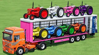 Tractor Of Colors - TRANSPORT WORK with Mini Tractors and Truck - Garage - Farming Simulator 22