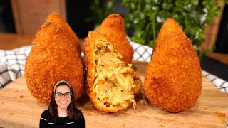 Coxinha sem farinha de trigo, muito crocante! A melhor coxinha de frango sem massa, fácil e delicia