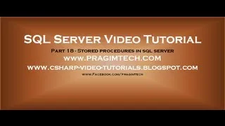 Stored procedures in sql server   Part 18