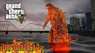 GTA 5 - GODZILLA 2021 8K UHD, FIERY CHAOS IN GOSTOWN!! (2K)