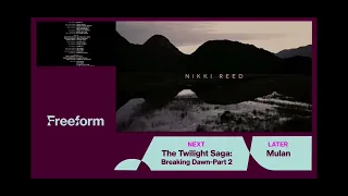 The Twilight Saga: Breaking Dawn Part 1 (2011) end credits (Freeform live channel)
