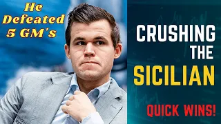 Magnus Carlsen Uses The Wing Gambit to Beat 5 GM's