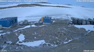 2020-09-27 Mawson Station Antarctica [Timelapse] - 06:44:53 UTC