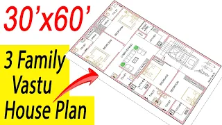 Best House Plan For 30x60 Plot | 1800 Sqft House Plan For Rent | Rent Purpose House Plan |South Face