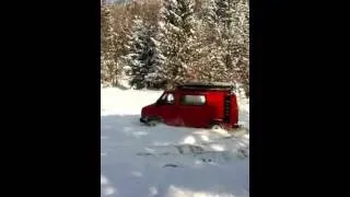 Citroen C-25 4x4 driving on snow and ice