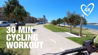 Virtual Bike Ride 30 Mins - Burn Fat To Music & Beach Views On Australia's Gold Coast