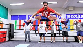 MANNY PACQUIAO takes training to a whole different level! 💥 💯