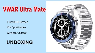 VWAR Ultra Mate Smart Watch Blue color Unbox- Wireless Charging, 1.5inch Screen 1:1 Huawei Ultimate?