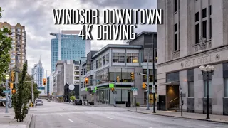 Windsor Ontario Downtown Canada | 4K Driving