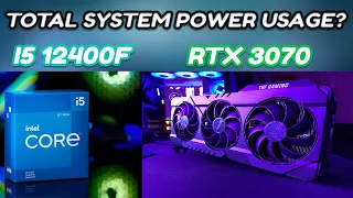 How Much Power Does RTX 3070  intel 12400F Take +  Undervolt Power Usage