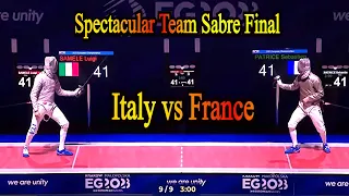 Riveting Team Sabre Clash: Italy vs France - European Game Poland 2023