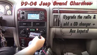 Upgrade the Radio and add a CD Changer plus Aux Inputs into your 1999-2004 Jeep Grand Cherokee WJ