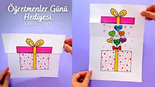 ÇOK KOLAY ÖĞRETMENLER GÜNÜ HEDİYESİ 🎁 SÜRPRİZ HEDİYE KUTUSU