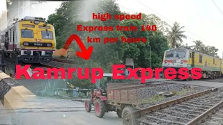 Kamrup Express||high speed Express train||train video||crossing main line||