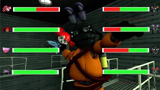 [SFM FNaF] Poppy Playtime Chapter 3 vs FNAF Lethal Company Animatronics WITH Healthbars