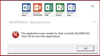 Fix 0xc0000142 ERROR The Application Was Unable to Start Correctly Click OK to Close Winword OFFICE