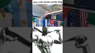 Man Cuts Down Pride Flag #shorts