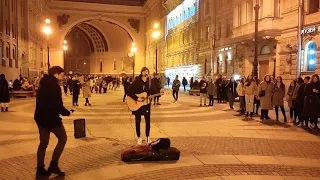 Макс Корж – "Малый повзрослел" в исполнении уличных музыкантов на Большой Морской улице в Петербурге