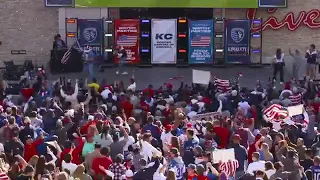 Fans in Kansas City reacting to Tim Weah's goal for the USMNT  What a moment