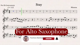 Stay - Rihanna (With Drum) Play Along for Alto Saxophone