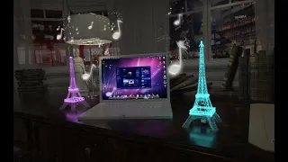 USB 5V Romance Eiffel Tower Dream Colorful Night Light 9.8inch Mini Night Light Desk Table Lamp