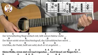 Kleine Wolke - Stephen Janetzko, Kinderlied mit Akkorden & Text für Gitarre