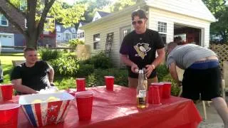 Beer pong flip cup