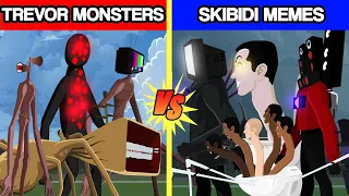 Trevor Monsters vs Skibidi Meme Battles | Kaiju Animation