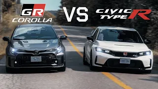 2023 Honda Civic Type R vs Toyota GR Corolla // Battle of the Hot Hatches In-depth Comparison