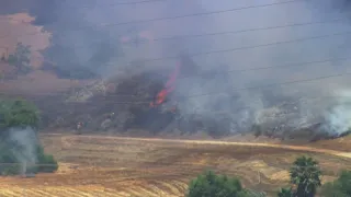 Fire burning in Sylmar