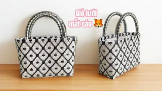 Giỏ Đan dây nhựa, hình mắt cáo. Mesh basket