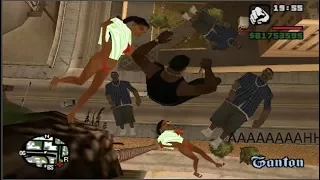 GTA San Andreas - Falling off High Buildings with Pedestrians