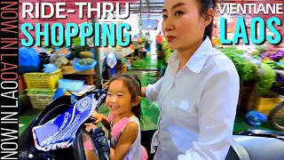 Ride -Thru Grocery Shopping in Vientiane Laos | Now in Lao