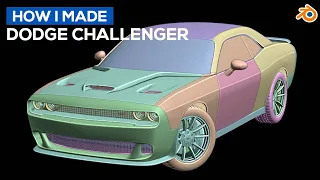 Dodge Challenger 3D Car Modeling Timelapse | Blender 2.9