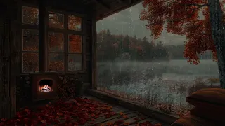 Rain and Fire Ambience for Relaxation🌧️🔥Cozy Fireplace and Soothing Rain Sounds