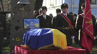 Ukraine's capital Kyiv bids farewell to soldier killed in Donbas | AFP