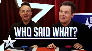 Ant and Dec go HEAD TO HEAD in Who Said What? | BGT 2022