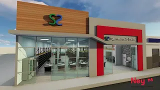 Projeto 3D para Supermercado de 500m² - Layout de Supermercado