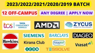 12 Off-Campus | 2023/2022/2021/2020 Batch | Any Degree | Apply Now