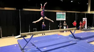 Level 4 Beam 12/2023 1st Place Florida State USAG competition Olivia Artiga 10 years old